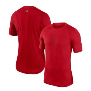 Los Angeles Angels Red Baseball Center Breathe Short Sleeve
